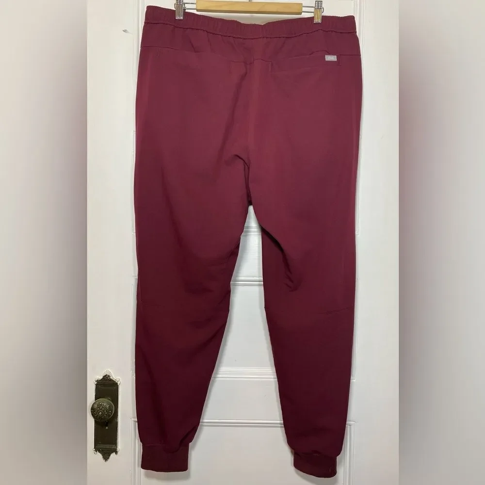 Figs | Men’s Tansen Jogger Scrub Pants Drawstring Waist Burgundy Sz XXL